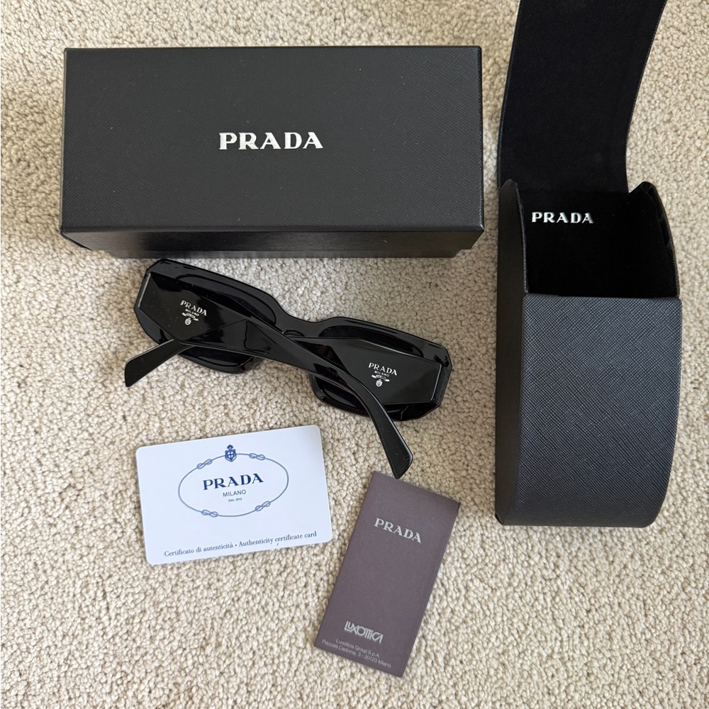 SOLD - Prada 51mm 17WSF Symbol Black Sunglasses